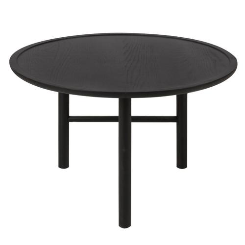 Table Basse Ronde 70x40 Cm En Chêne Vernis Noir