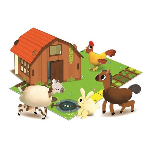 Kit Fabrique Et Joue Avec Ta Ferme Et Ses Animaux - Pate À Modeler Forme Carton Prédécoupées... - Easy Creation Funny Farm