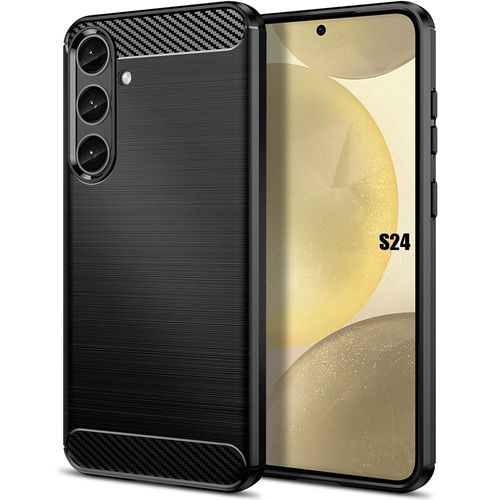 Coque Pour Samsung Galaxy S24, Protection Effet Carbone Élégante Antichoc Noir - E.F.Connection