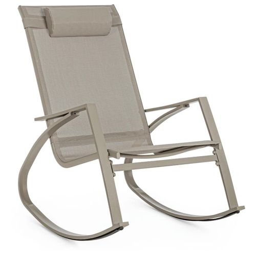 Rocking Chair D'extérieur En Acier Beige