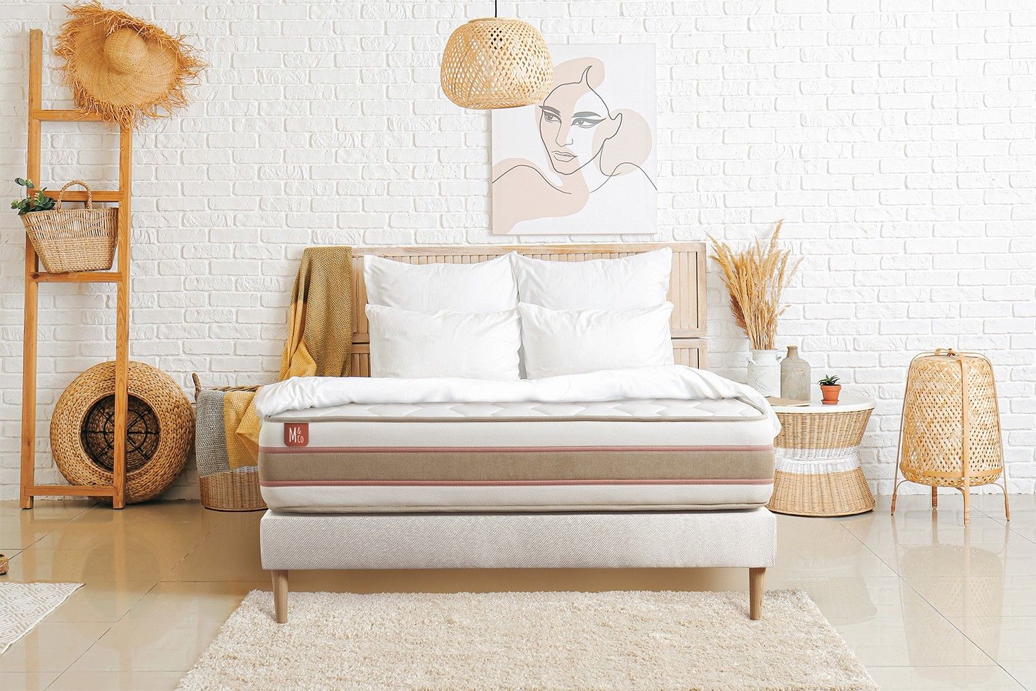 Ensemble Le Délicat 160x200cm Ressorts Ensaches + Memoire De Forme 5 Zones De Confort - Ep. 26cm + Sommier Kit Blanc