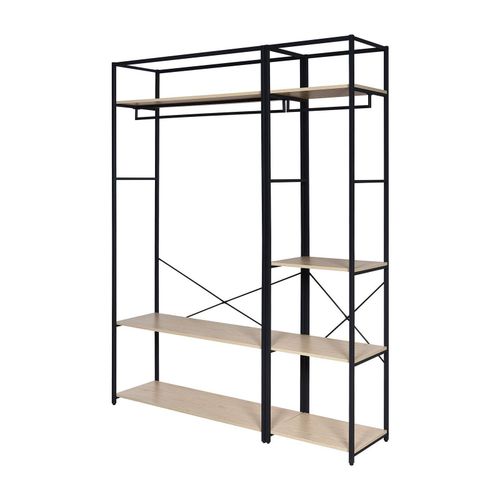 Lot De 2 Portants Vêtements En Bois Et Métal Noir