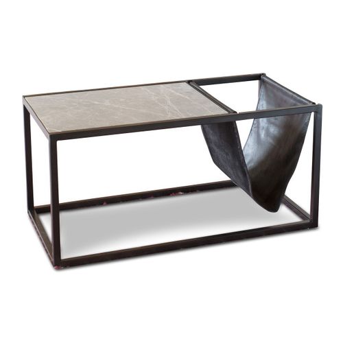 Table Basse Scandinave Porte-Revue En Pierre Ibiza