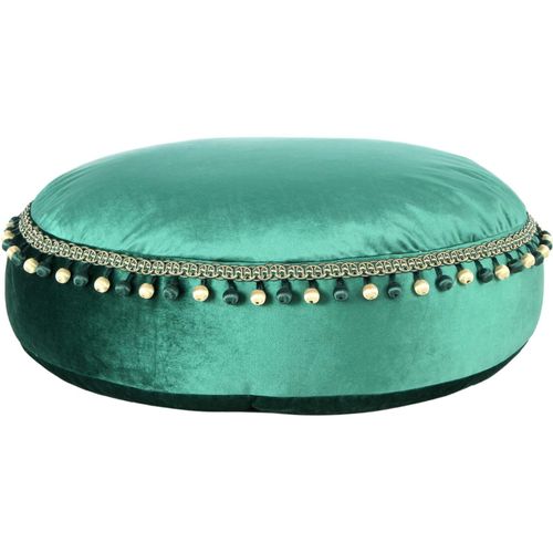 Pouf Velours Vert H. Assise 25 Cm