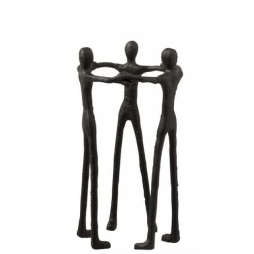 Personnages cercle aluminium noir H36cm
