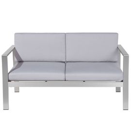 Canapé De Jardin Aluminium Gris Clair Salerno