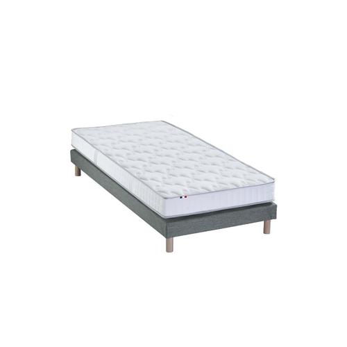 Ensemble Matelas 100% Latex5 Zones Sommier Gris 80x200