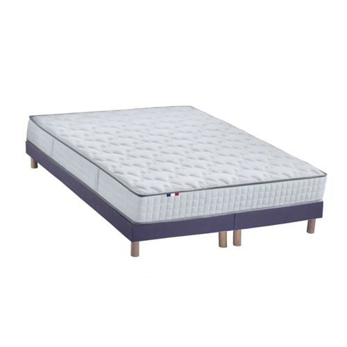 Ensemble Matelas Ressorts Sommier Bleu 180x200