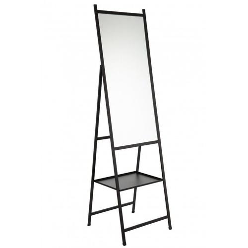 Miroir sur pied plateau miroir/métal noir H160cm