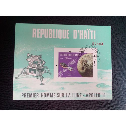 Timbre Haïti Yt Bf 30 Apollo 7 Et 8 1969 ( 090505 )