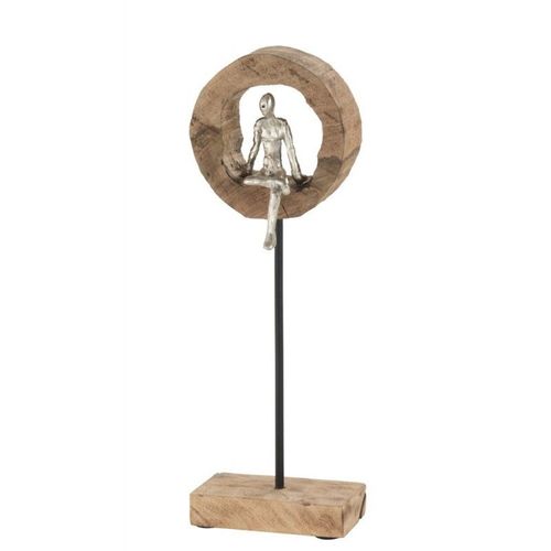 Personnage pensif haut bois manguier/alu H48cm