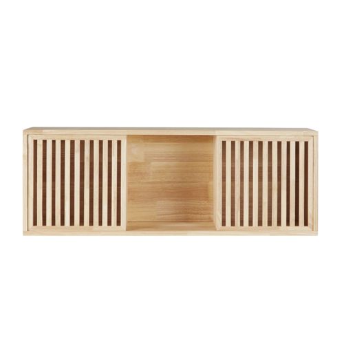 Etagère En Bois De Chêne 2 Portes Coulissantes