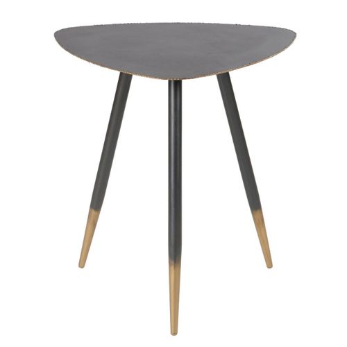 Bout De Canapé Rond 50 Cm En Métal Et Laiton - Malva