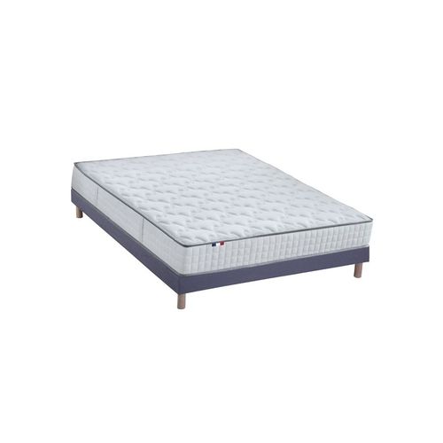 Ensemble Matelas Ressorts Sommier Bleu 140x190