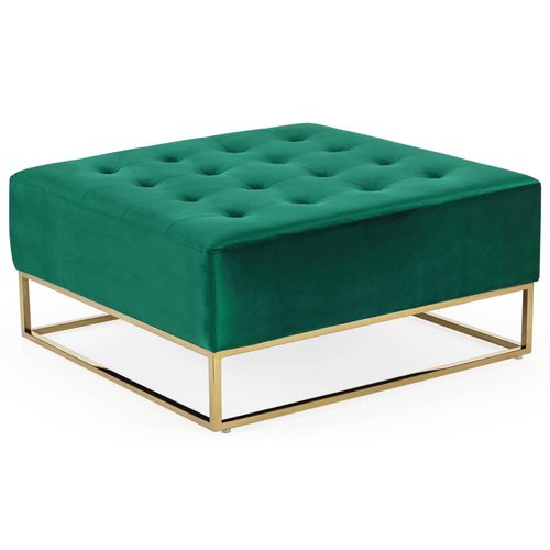 Pouf Carré Velours Vert