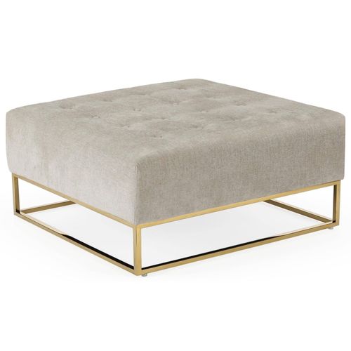 Pouf Carré Tissu Beige