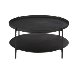 Table Basse Ronde En Métal Noir