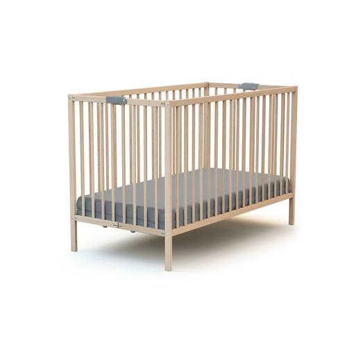 Lit Bébé Pliant En Bois Hêtre Brut 60 X 120 Cm