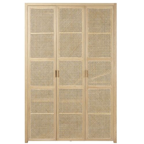 Dressing 3 Portes Avec Cannage En Rotin