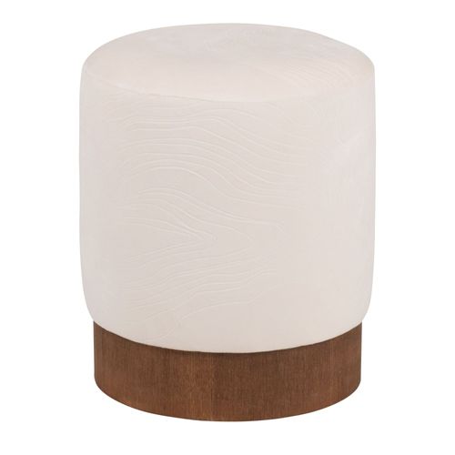 Pouf Rond Blanc Cassé