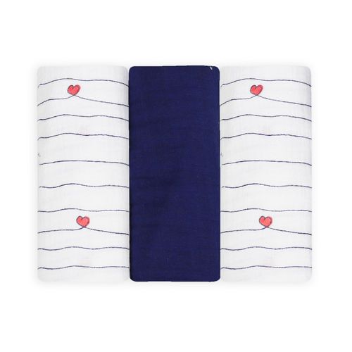 Lot De 3 Langes Bébé Bleu