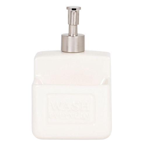 Distributeur de savon en dolomite beige crème