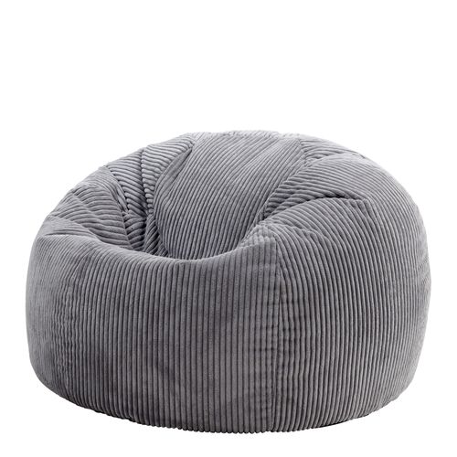 Pouf Velours Côtelé Gris Anthracite