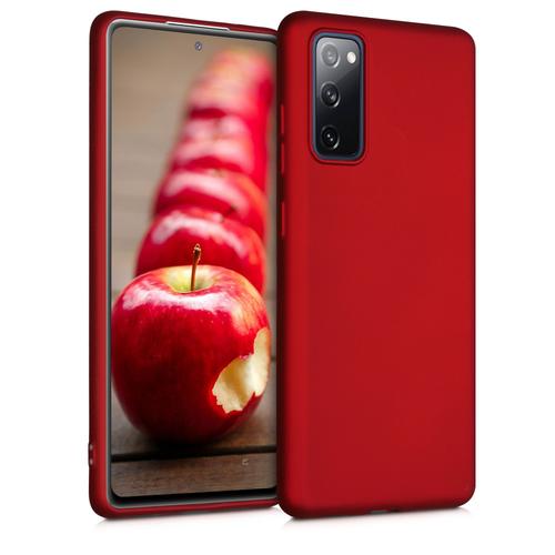 Kwmobile Coque Compatible Avec Samsung Galaxy S20 Fe - Housse De Téléphone En Silicone Rouge Foncé Métallique