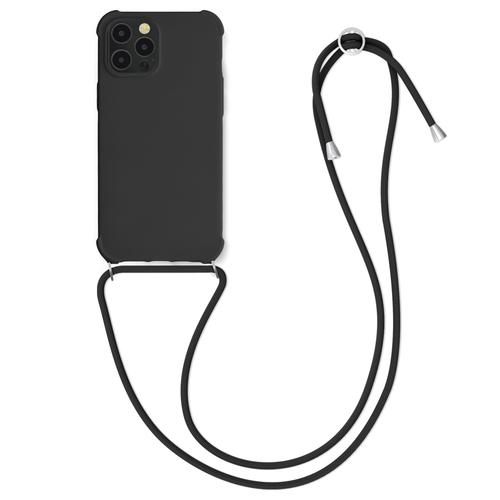 Kwmobile Coque Compatible Avec Apple Iphone 12 Pro Max - Housse En Silicone Avec Collier Noir