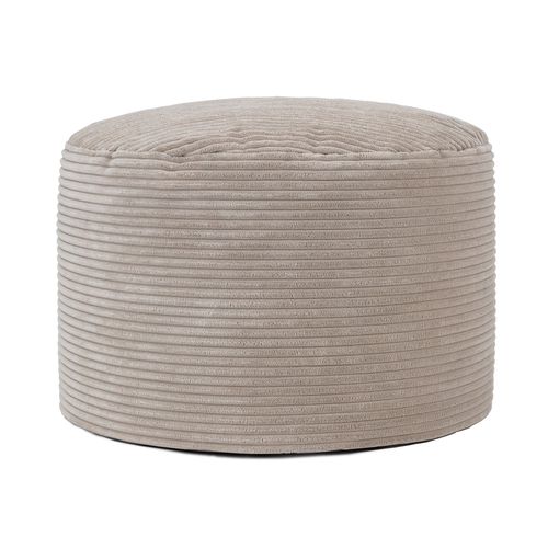 Pouf Velours Côtelé Beige Galet