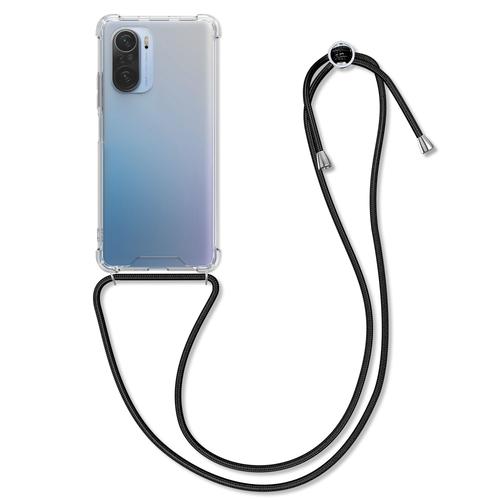 Kwmobile Coque Compatible Avec Xiaomi Mi 11i - Étui De Protection En Silicone Avec Collier Pour Téléphone Portable - Noir-Transparent