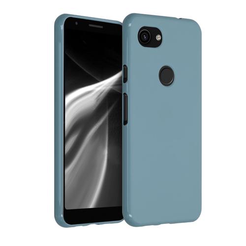 Kwmobile Coque Pour Google Pixel 3a - Housse Protectrice Pour Téléphone En Silicone Bleu Gris