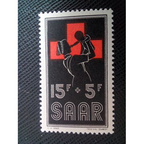 Timbre Allemagne - Sarre. Yt 343 Croix Rouge, Femme Avec Enfant 1955 ( 0010505 )
