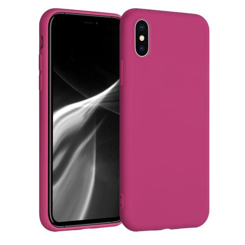 Kwmobile Coque Compatible Avec Apple Iphone X - Coque Housse Protectrice Pour Téléphone En Silicone Sorbet Framboise