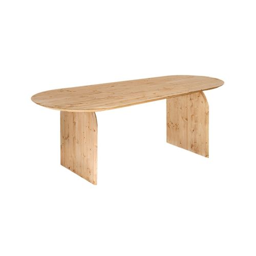 Table À Manger Ovale En Bois De Sapin Marron 160x75,2cm