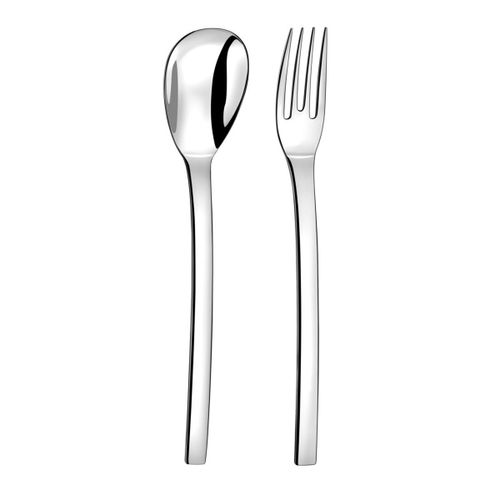 Couzon - Pix'elle - Fourchette Et Cuillère De Service - Gris