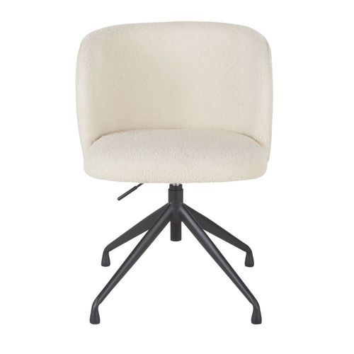 Chaise De Bureau Pivotante Bouclettes Blanches