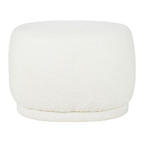 Pouf Ovale En Tissu Effet Laine Bouclée