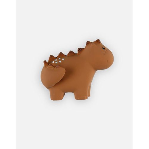 Jouet De Bain Dinosaure Avec Hochet En Caoutchouc Naturel, Ocre Bébé
