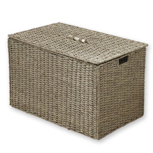 Coffre Pliable En Jonc De Mer Avec Couvercle - Marron
