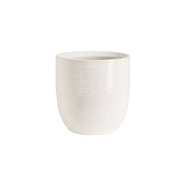 Cache-Pot Décoratif En Grès Blanc H18