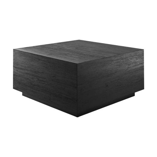 Table Basse Carré En Bois De Teck Recyclé Noir 70 Cm