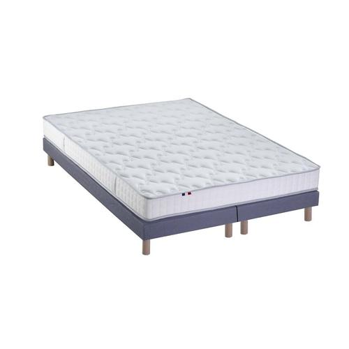 Ensemble Matelas Mousse Sommier Bleu 160x200