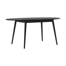 Table Ovale 6/8 Personnes Extensible En Bois Noir 170/200 Cm