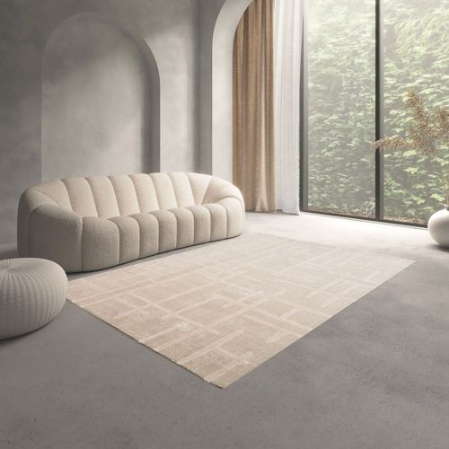 Tapis Contemporain Beige - 120 Cm X 170 Cm