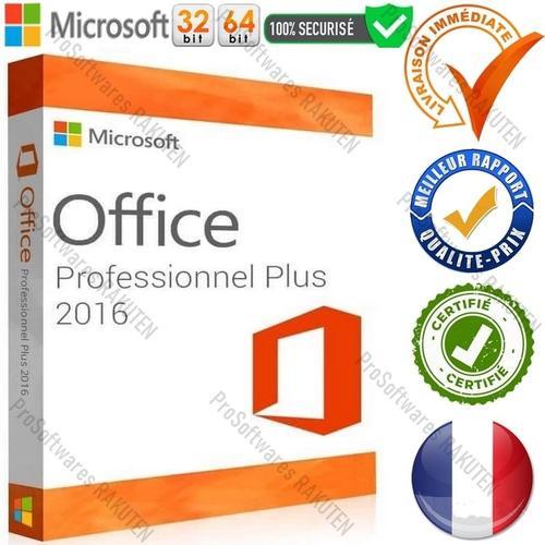 Microsoft Office 2016 Pro Plus+ Clé Activation Authentique + Activation Permanente En Ligne + Support Et S.A.V 24/7