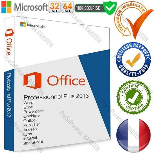Microsoft Office 2013 Pro Plus+ Clé Activation Authentique + Activation Permanente En Ligne + Support Et S.A.V 24/7
