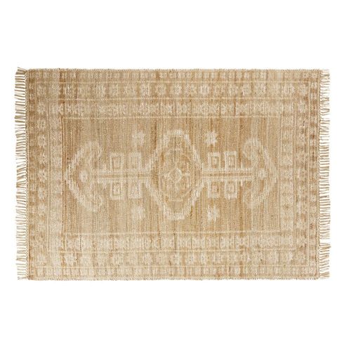 Tapis Kilim Tissé En Jute Et Coton Beige 160x230