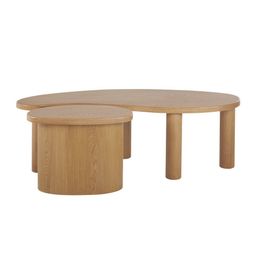 Tables Basses Arrondies Piètement En Bois De Pin Massif L148 (X2)