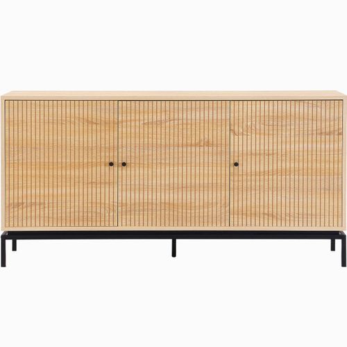 Buffet 3 Portes Effet Bois 160 Cm